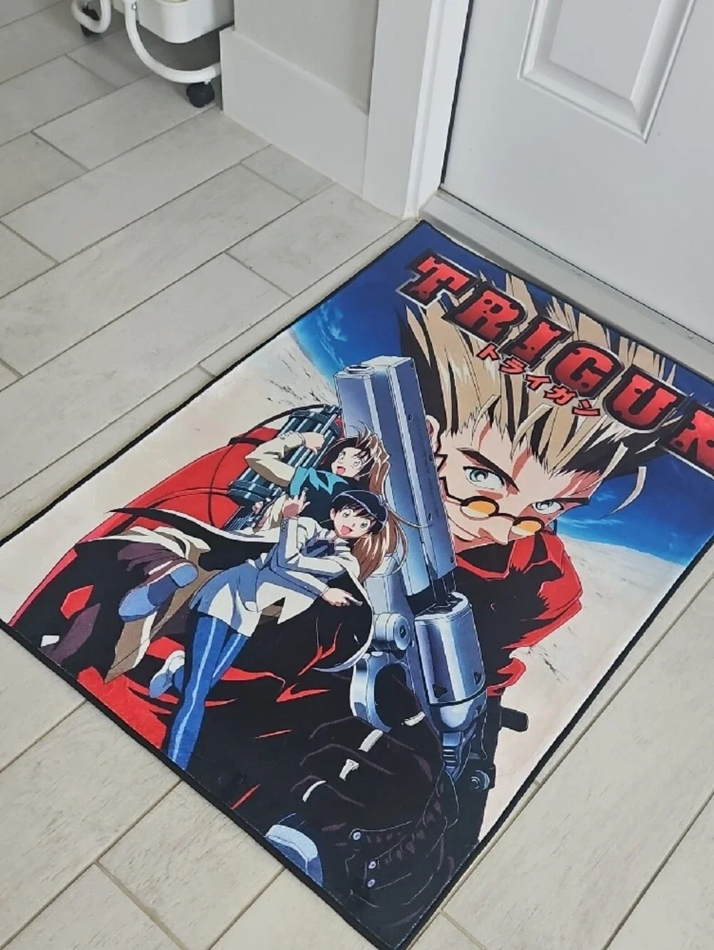 Trigun Anime Poster Rug — Red, Blue, Black